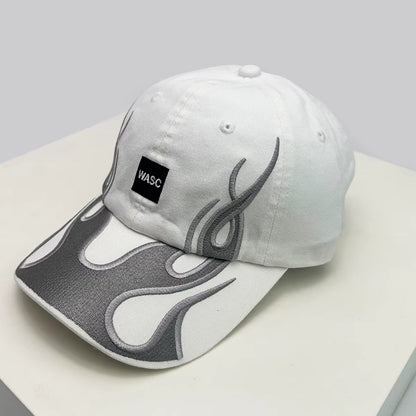 New Unisex Hip Hop Letter Flame Flag Baseball Hats Sunshade Personal Versatile Color Block Peaked Caps Niche Fashion Retro Ins