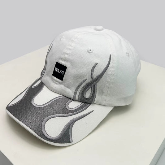 New Unisex Hip Hop Letter Flame Flag Baseball Hats Sunshade Personal Versatile Color Block Peaked Caps Niche Fashion Retro Ins