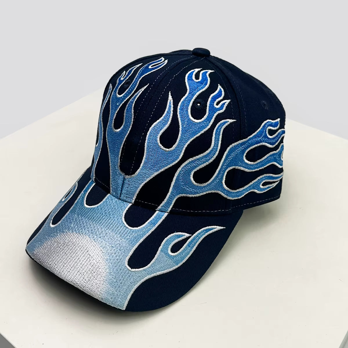 New Unisex Hip Hop Letter Flame Flag Baseball Hats Sunshade Personal Versatile Color Block Peaked Caps Niche Fashion Retro Ins